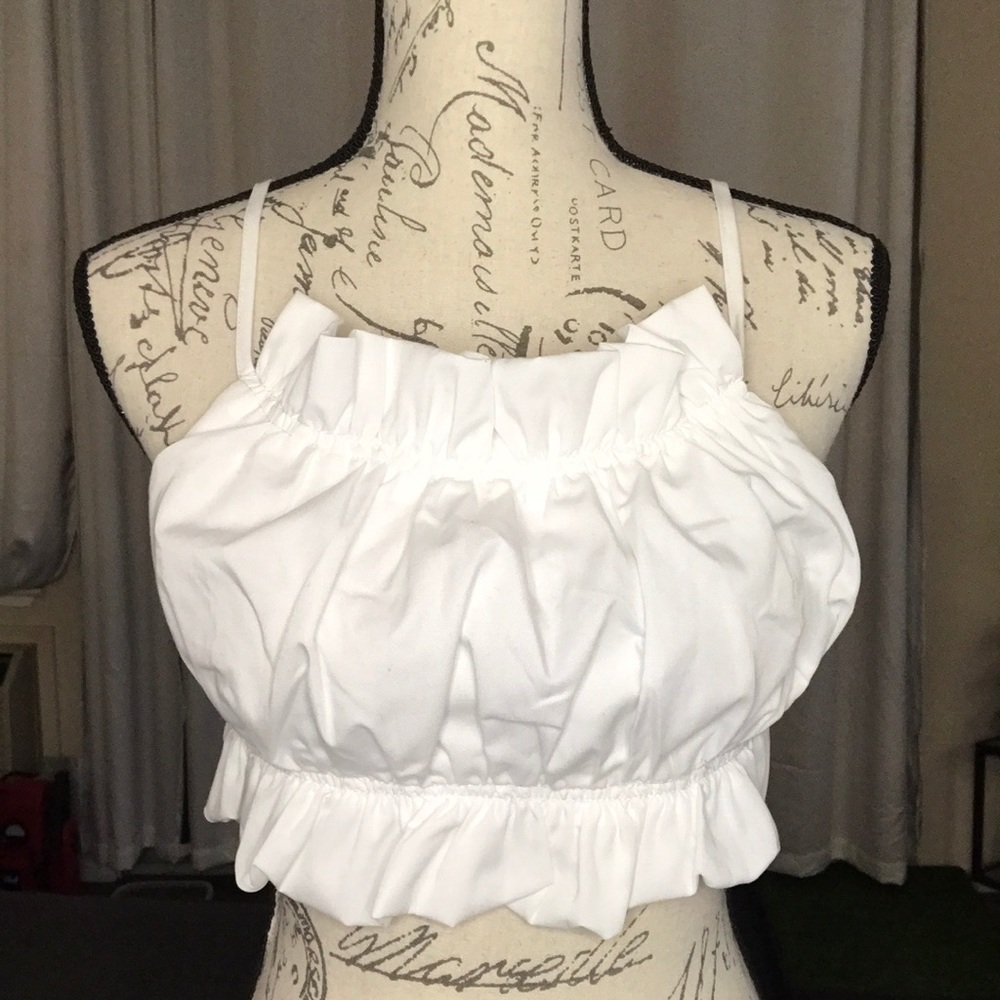 White crop top with ties